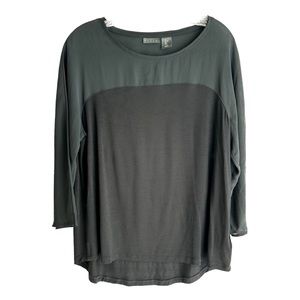 Tahari Slip On Top Size Large with Semi Sheer Fabric Sleeves and Neck